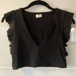 Wilfred Ruffle Sleeve Crop Top